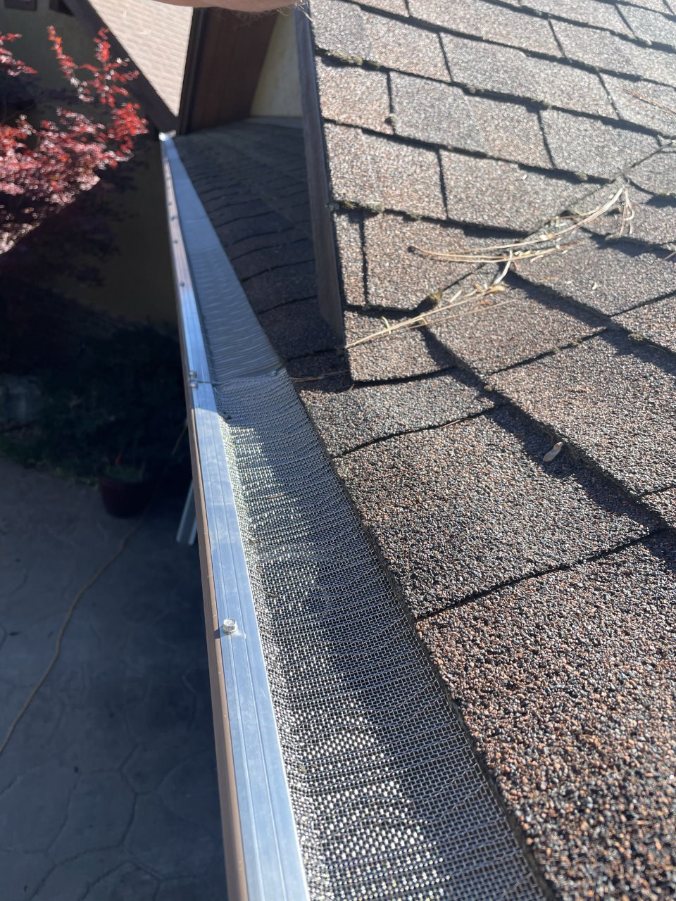 Gutter cover on residential gutter