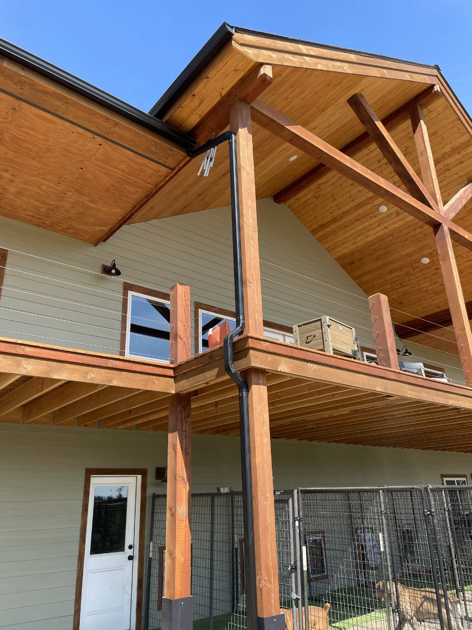 Residential gutter project near roofline