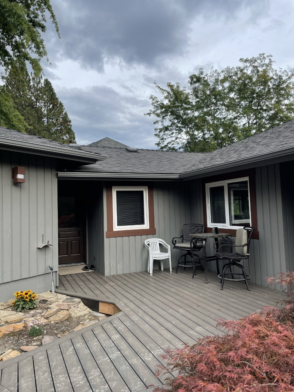 Completed gutter installation on home corner