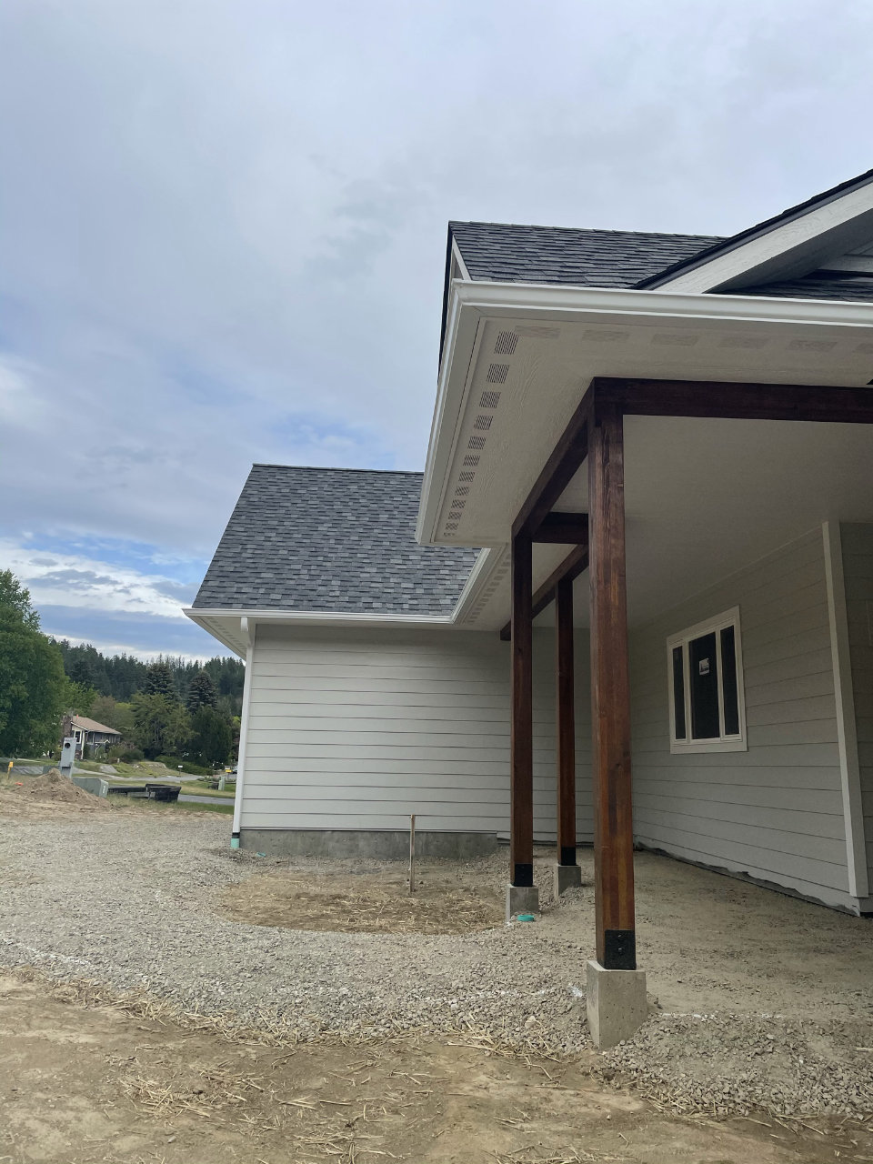 Gutter installation detail on residential roofline